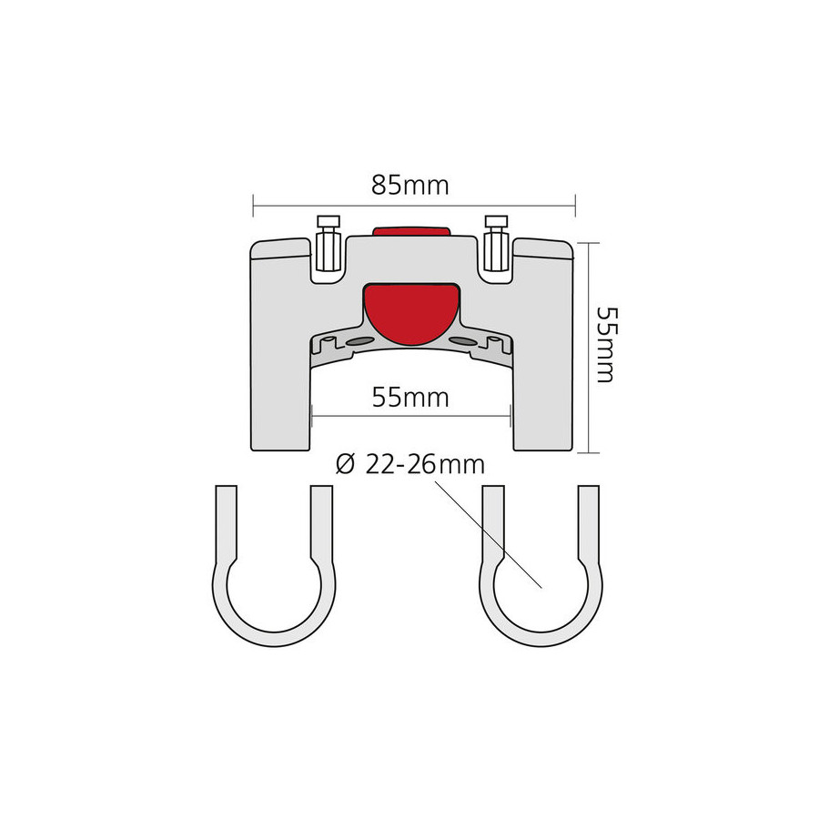 KLICKFIX SUPPORT GUIDON STANDARD Ø 22-26mm   0211