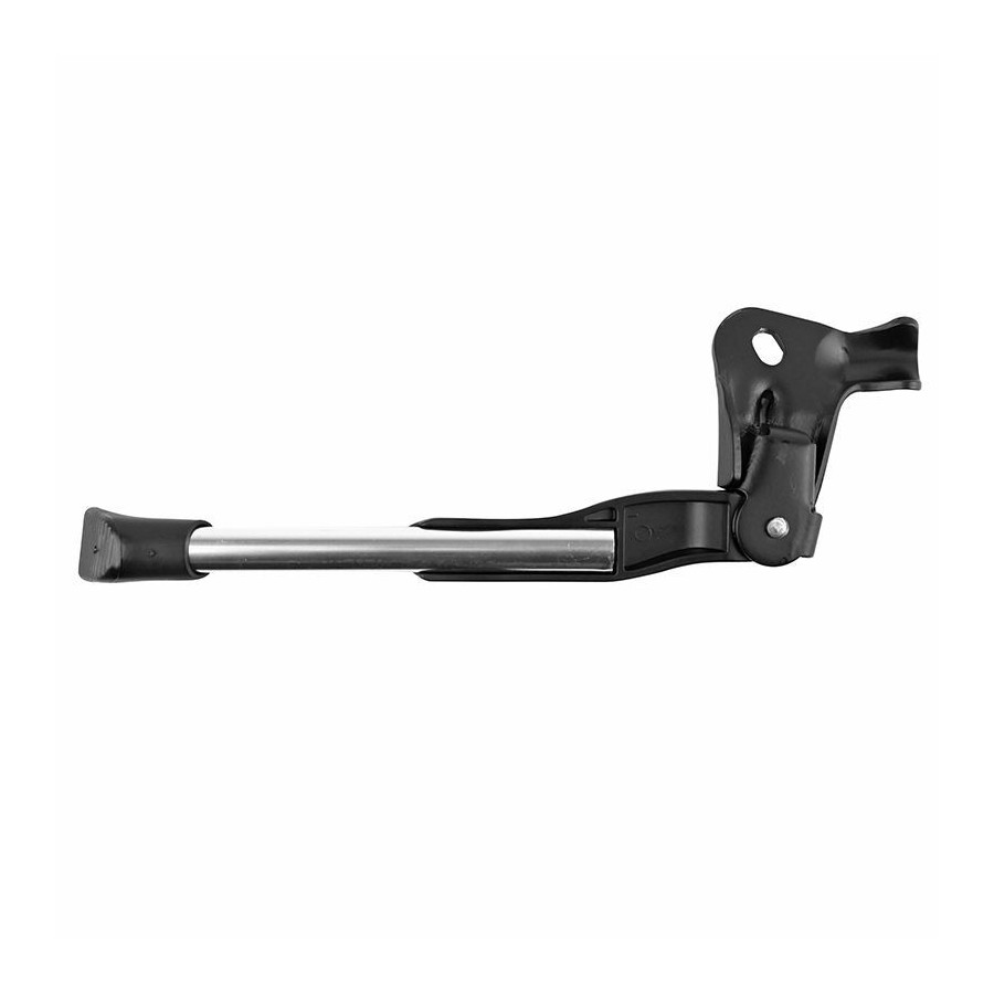 BEQUILLE VELO LATERALE REGLABLE 24 / 28'' FIXATION MOYEU ALU NOIR