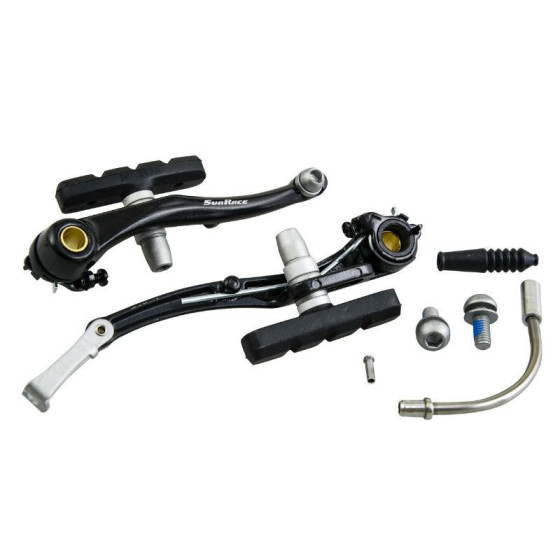 ETRIER FREIN VTT/CITY V-BRAKE ALU SUNRACE NOIR AVANT 110MM COUDE 90°