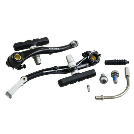 ETRIER FREIN VTT/CITY V-BRAKE ALU SUNRACE NOIR AVANT 110MM COUDE 90°
