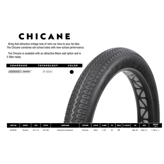 VEETIRE CO CHICANE PNEU FAT BIKE 20 X 4