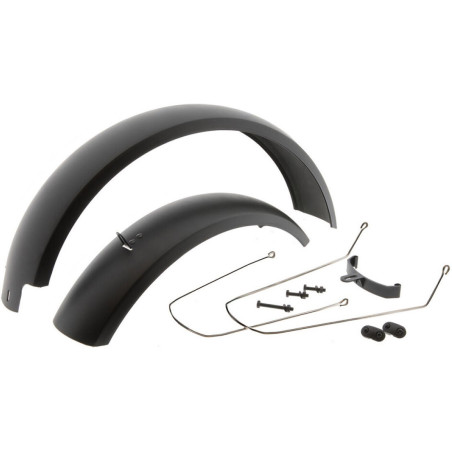 KIT GARDE BOUE DE FAT BIKE 20 POUCES PLASTIQUE NOIR MAT