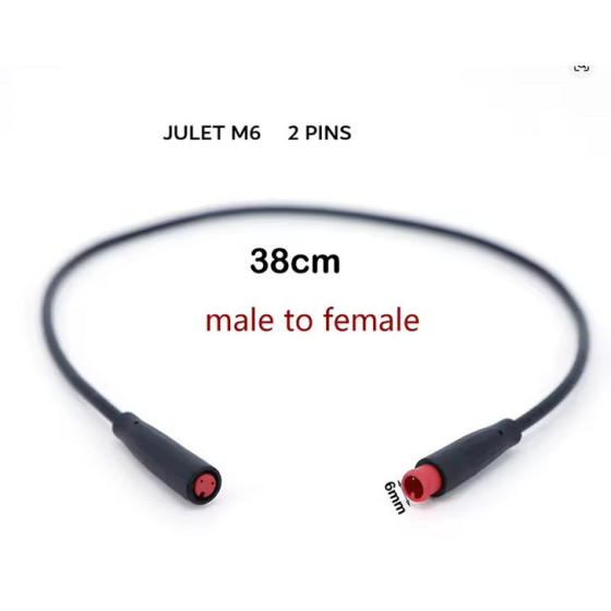CABLE EXTENSION LONGUEUR 38CM JULET M6  2 PIN