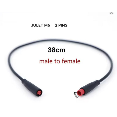 CABLE EXTENSION LONGUEUR 38CM JULET M6  2 PIN