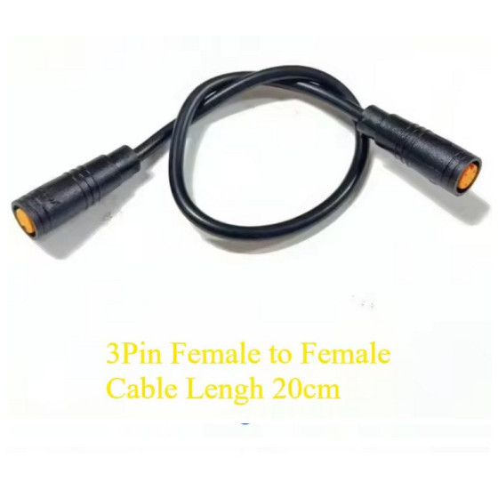 CABLE FEMELLE FEMELLE LONGUEUR 20CM JULET M8  3 PIN
