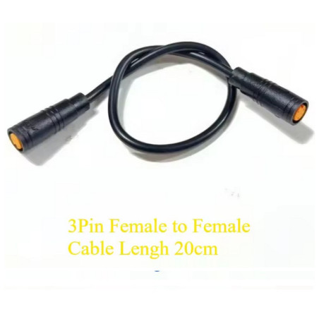 CABLE FEMELLE FEMELLE LONGUEUR 20CM JULET M8  3 PIN