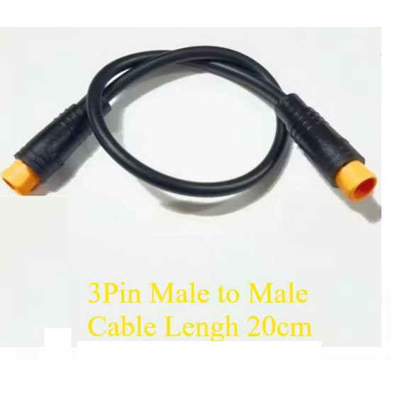 CABLE MALE MALE LONGUEUR 20CM JULET M8  3 PIN