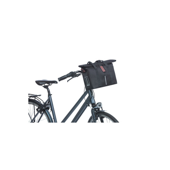 BASIL SAC A MAIN "CITY" PLAQUE KLICKFIX, 8-11L, NOIR