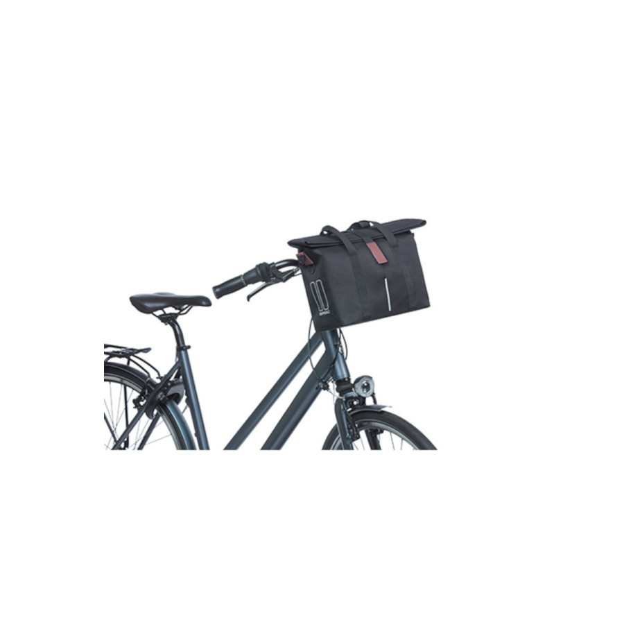 BASIL SAC A MAIN "CITY" PLAQUE KLICKFIX, 8-11L, NOIR