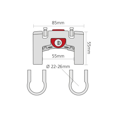 KLICKFIX SUPPORT GUIDON STANDARD AVEC VERROU Ø 22-26mm   0211L