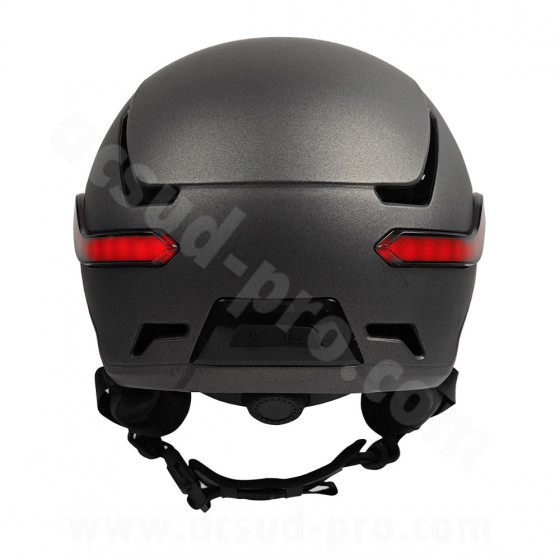 T'NB- CASQUE VELO TNB VIZION LED AVEC FEU STOP ET CLIGNOTANTS - GRIS ANTHRACITE - TAILLE M (55-58CM)