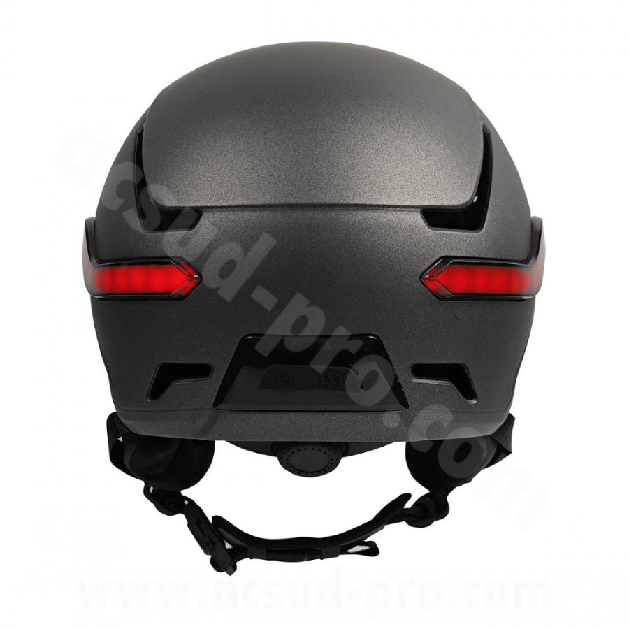 T'NB- CASQUE VELO TNB VIZION LED AVEC FEU STOP ET CLIGNOTANTS - GRIS ANTHRACITE - TAILLE M (55-58CM)