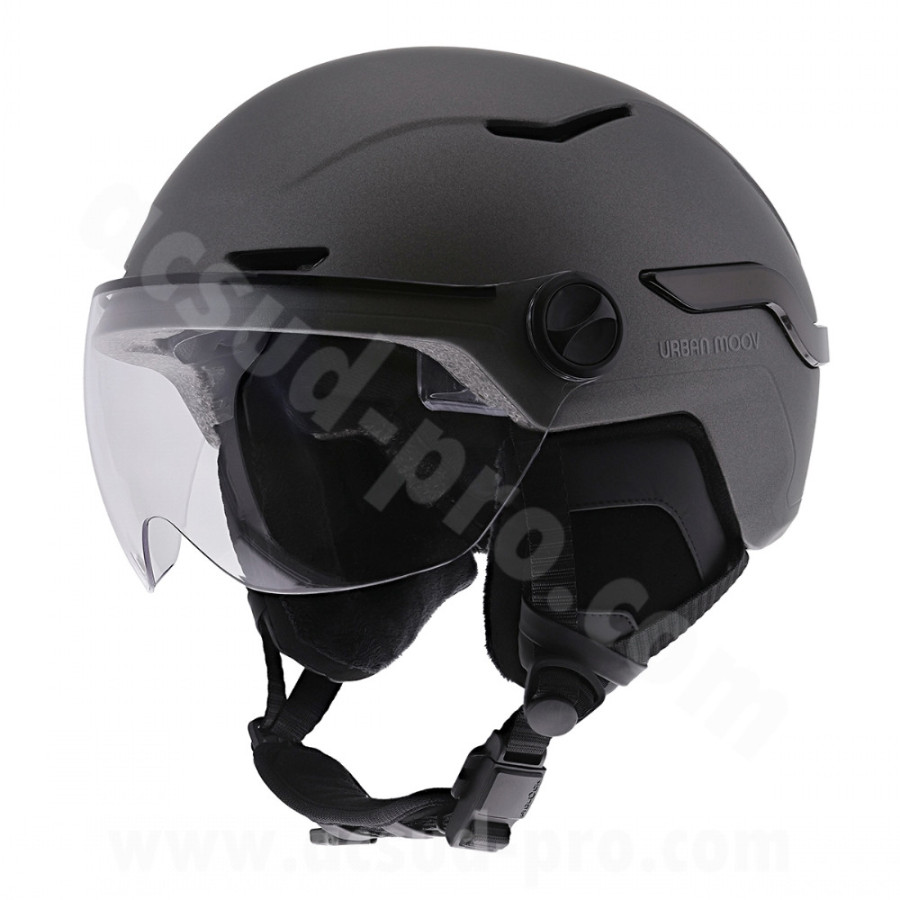 T'NB- CASQUE VELO TNB VIZION LED AVEC FEU STOP ET CLIGNOTANTS - GRIS ANTHRACITE - TAILLE L (59-61CM)