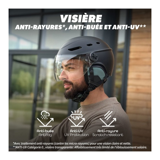 T'NB- CASQUE VELO TNB VISOR  - NOIR - TAILLE M (54-58CM)