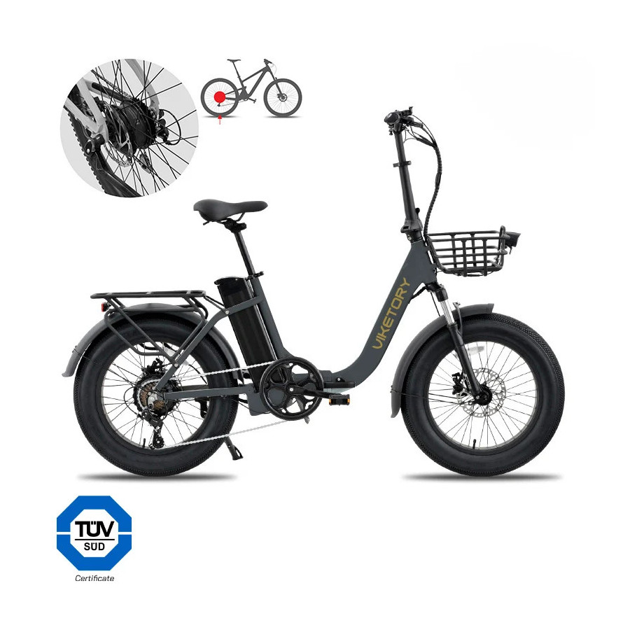 VIKETORY FAT BIKE PLIANT GRIS GRAPHITE