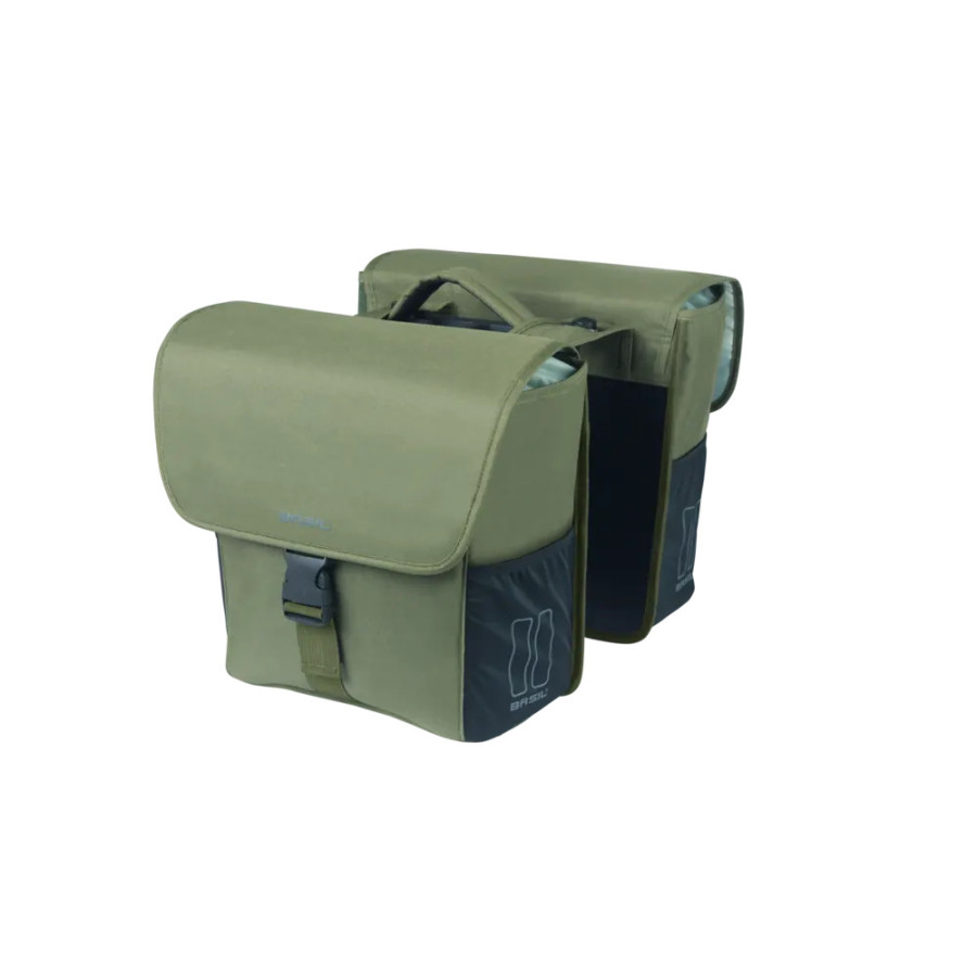 BASIL GO DOUBLE BAG FIXATION MIK 32L DARK GREEN