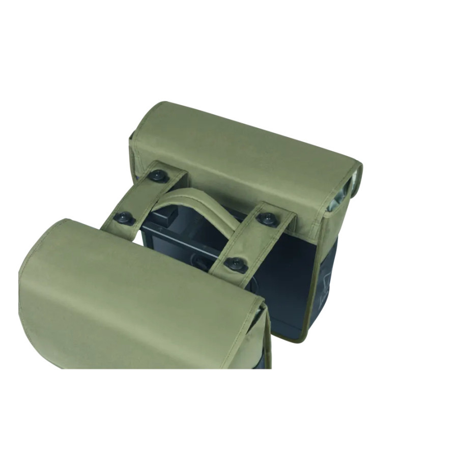 BASIL GO DOUBLE BAG FIXATION MIK 32L DARK GREEN