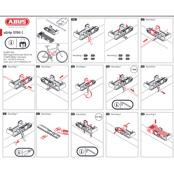 ABUS uGrip BORDO™ 5700K/80 red SH